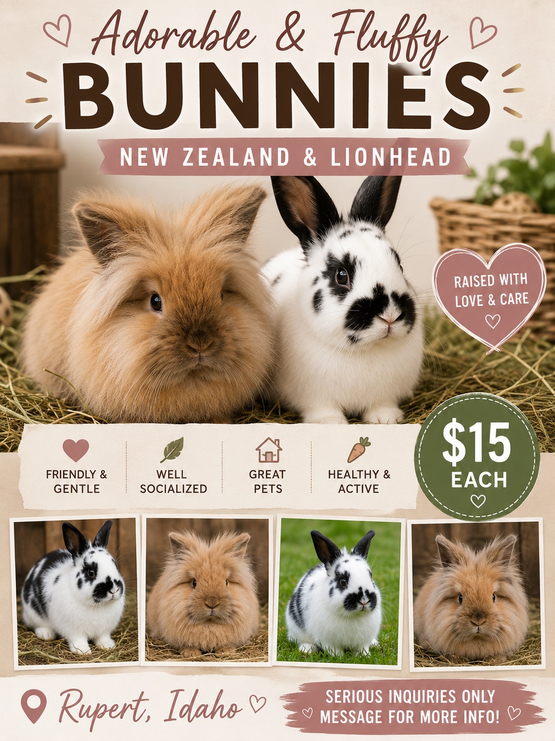 Lion head / New Zealand rabbits