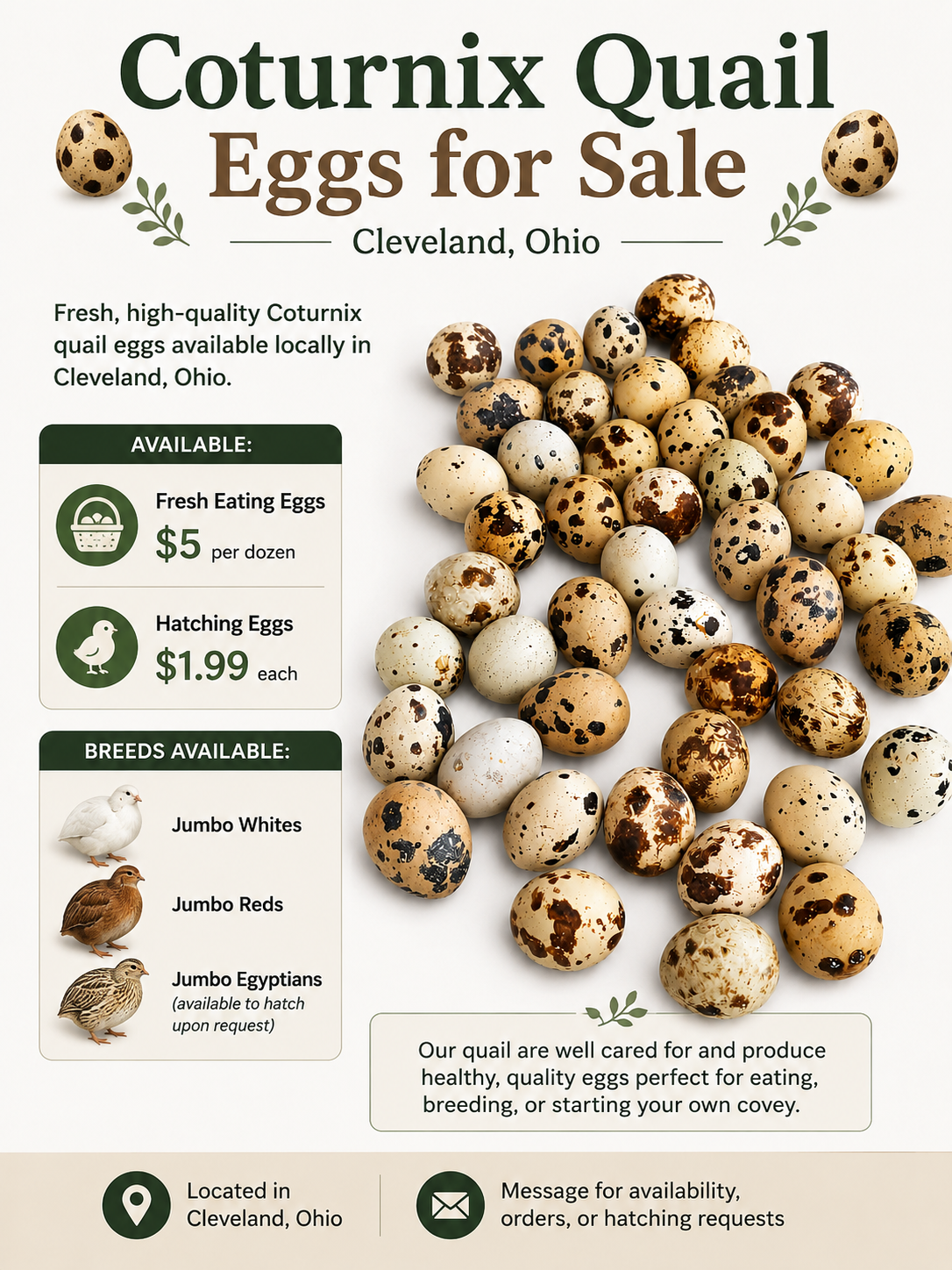 Quail hatching eggs